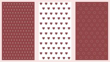 Hearts patterns set, design for decoration, wrapping paper, print, fabric or textile, stylish set, lovely cards,red hearts vector