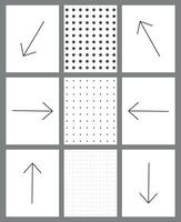 Cute set patterns, graphic design, direction, symbols, signs vector