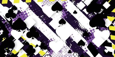 Abstract grunge background with halftone patterns and playing cards vector