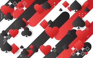 Striped background with playing card object vector