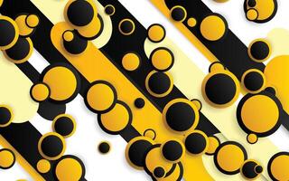 Circle geometry background with dark black lines vector