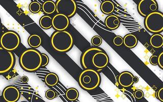 Circle geometry background with gold lines vector