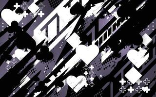 Dark livery abstract background with playing card pattern vector