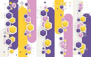 Geometry background with colorful hexagon pattern vector