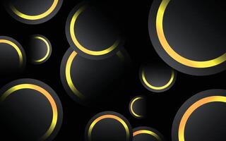 Dark background with gold circles vector
