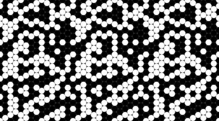 Abstract monochrome hexagon pattern. Stylish geometric design with repeating circles, ideal for backgrounds, website banners, or textile prints.