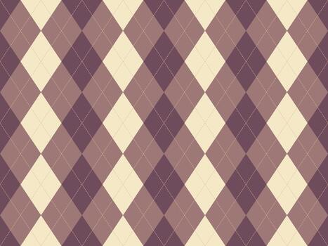 Elegant argyle pattern in muted mauve and cream tones. Perfect for backgrounds, textiles, and classic design projects. This seamless texture evokes sophistication and timeless style. vector