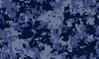 Abstract digital camouflage pattern in navy blue and slate grey shades. Perfect for backgrounds, textiles, and militarythemed designs. vector