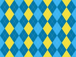Vibrant blue and yellow argyle pattern. Perfect for backgrounds, textiles, or playful designs. This cheerful, geometric design offers a sense of classic style with a modern twist. vector