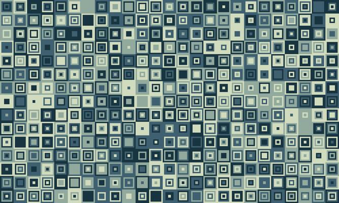 Abstract geometric background. Seamless pattern of varying sized squares in muted blues and greens. Perfect for website banners, textures, or modern design projects.