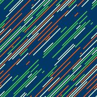 Dynamic abstract background with diagonal lines in vibrant green, orange, and white against a deep blue backdrop. vector