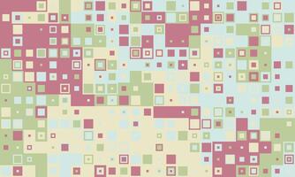 Abstract geometric background featuring a playful array of pastel squares and dots. Perfect for website banners, presentations, or as a subtle texture. Evokes feelings of calm and modern design. vector
