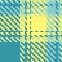 Modern background seamless textile, coloured tartan pattern texture. Teenage plaid check fabric in cyan and yellow colors. vector