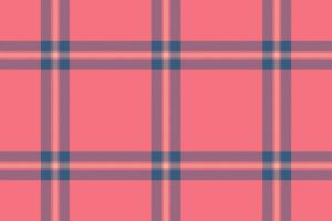 Vibrant coral pink plaid pattern. Perfect for textile designs, website backgrounds, or fashion projects. A stylish and modern geometric texture, conveying warmth and a touch of rustic charm. vector