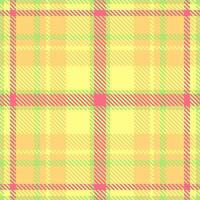 Indoor texture tartan check, intricate background pattern fabric. Furry seamless plaid textile in amber and yellow colors. vector