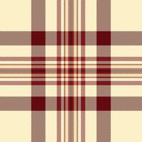 Many tartan check background, french pattern textile fabric. Shape plaid seamless texture in blanched almond and royal maroon colors. vector