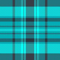Expressive texture tartan plaid, carpet background textile . Feminine seamless check fabric pattern in cyan and dark colors. vector