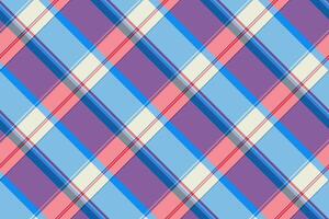 Custom fabric check , collage texture seamless tartan. Buffalo textile background pattern plaid in cyan and red colors. vector