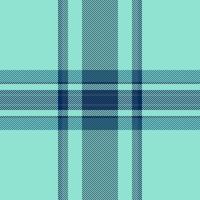 Custom seamless fabric plaid, sheet texture textile. Rag check pattern tartan background in teal and cyan colors. vector