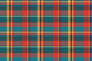 Styled background textile pattern, feminine texture plaid. Handsome check tartan seamless fabric in cyan and red colors. vector