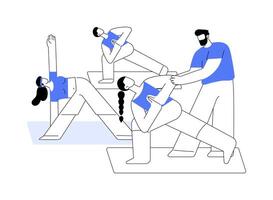 Yoga classes isolated cartoon illustrations. vector