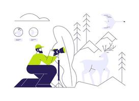 Monitoring animal population abstract concept illustration. vector