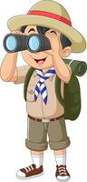 Cartoon scout using a binocular vector