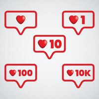 Modern Like button Social media notification icon vector