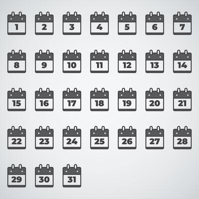 Calendar number flat icon full design