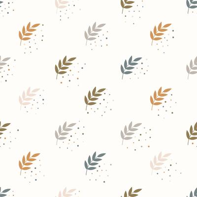 Palm leaf background. Seamless pattern with boho leaves. Floral background in trendy minimalistic style. Botanical seamless pattern. Modern design for paper, cover, and fabric.