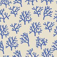 Pattern depicting the outlines of corals. Beautiful underwater flora. Hand-drawn seaweed. Pattern in boho style. Illustration for web, textiles, scrapbooking, and more. vector
