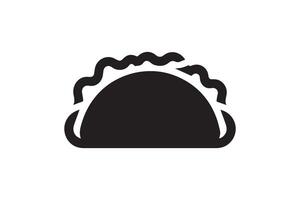 Taco icon illustration on white background vector