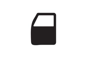 A black and white icon of a door vector