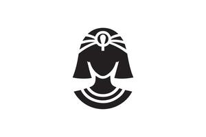 An egyptian woman with a headdress on her head vector