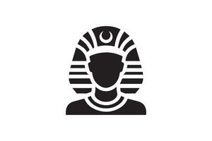An egyptian pharaoh icon, black and white vector