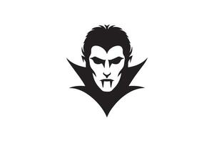 A black and white vampire face with a long nose vector