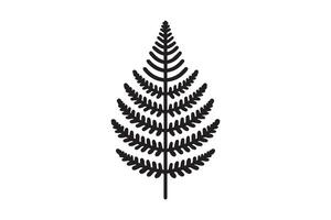A black and white illustration of a fern leaf vector