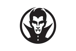 A black and white logo of a vampire vector