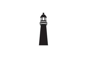 A black and white illustration of a lighthouse vector
