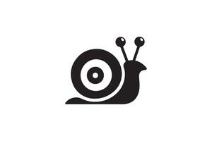 A black and white snail icon on a white background vector