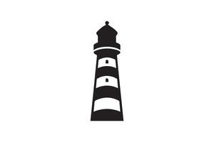 A black and white lighthouse icon on a white background vector