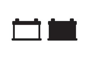 Two black and white icons of a battery vector