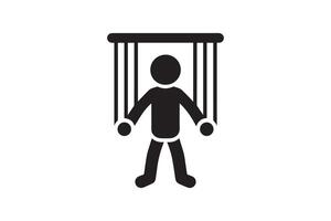 A black and white illustration of a man on a swing vector