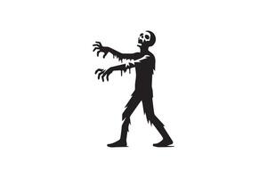 A silhouette of a zombie walking on a white background vector