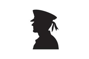 Silhouette of a man in a hat vector