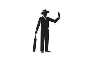 A silhouette of a man holding a bat and a ball vector