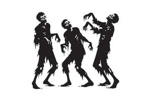 Three zombies are standing in a group vector