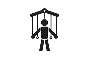 A black and white illustration of a man on a swing vector