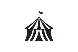 A black and white circus tent logo vector