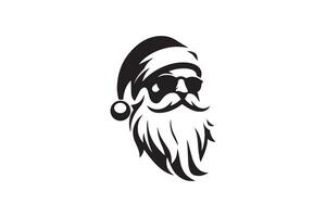 A santa claus face with sunglasses and beard vector